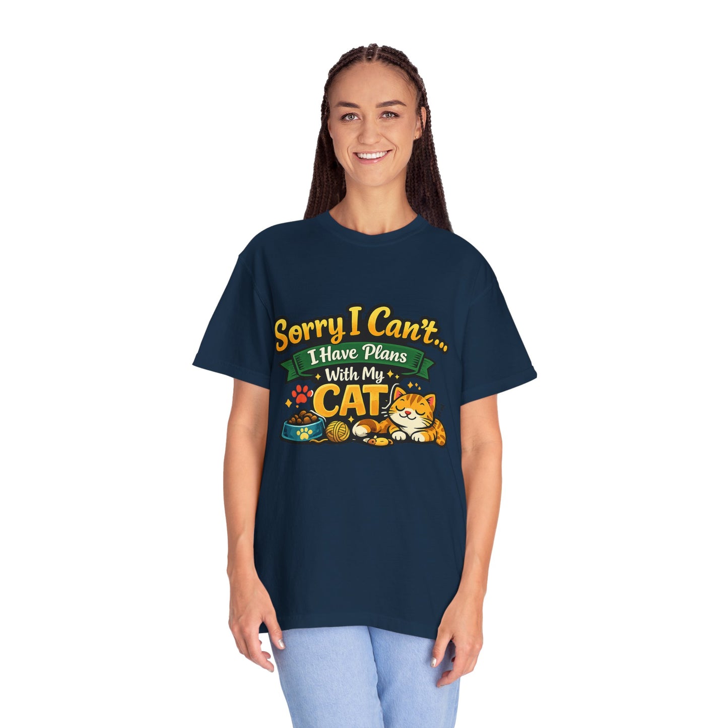 Cat Lover T-Shirt — "Sorry I Can’t... I Have Plans With My Cat" Graphic Tee