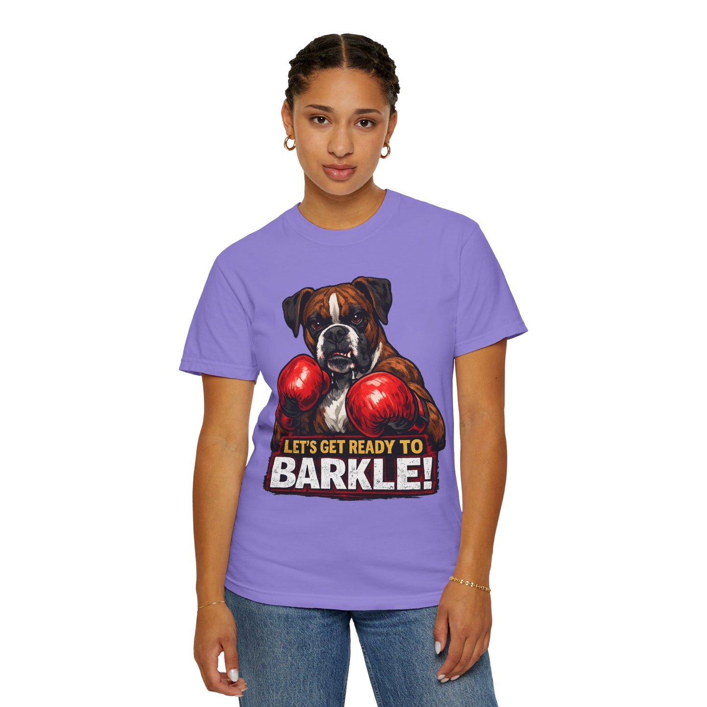 Boxer Dog Boxing T‑Shirt — "Let’s Get Ready to Barkle!" Funny Dog Lover Tee