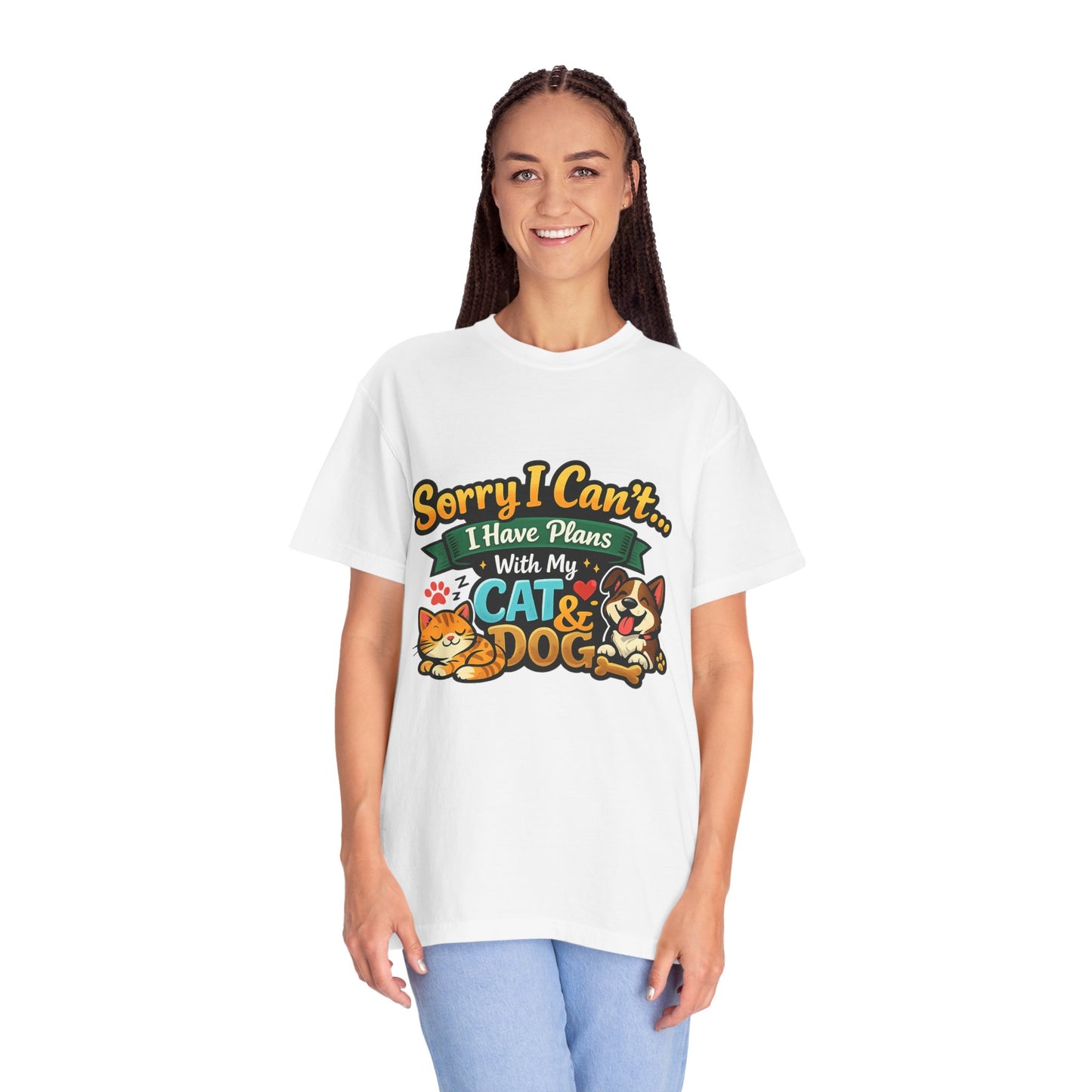 Sorry I Can't — I Have Plans With My Cat & Dog T-Shirt