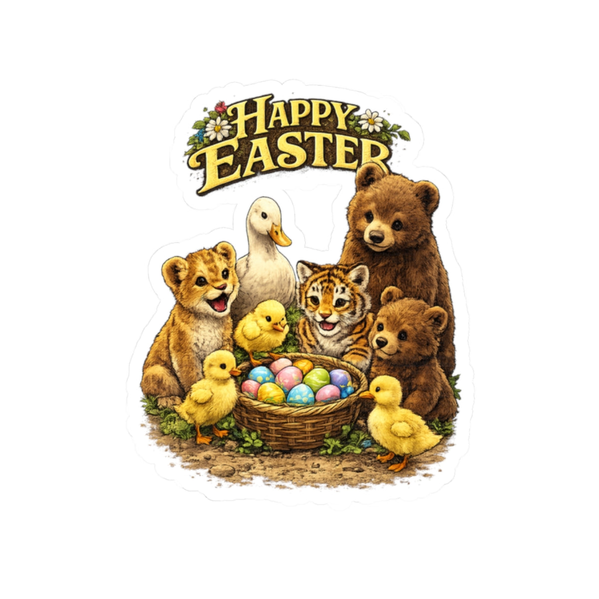 Happy Easter Kiss-Cut Stickers